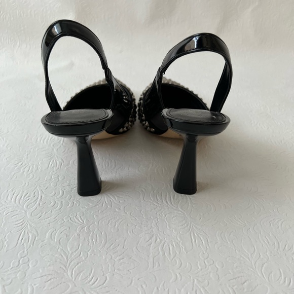 Michael Kors Chelsea Rhinestone Embellished Suede Slingback Pumps - Picture 3 of 4